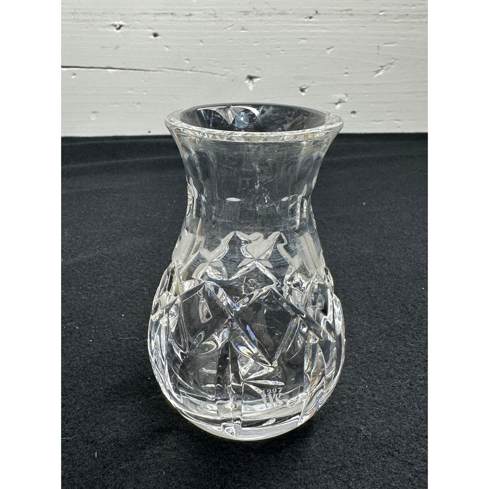 Waterford Crystal Lismore Bud Vase 4 inch Clear Glass 1997 LYS Etched Hallmark